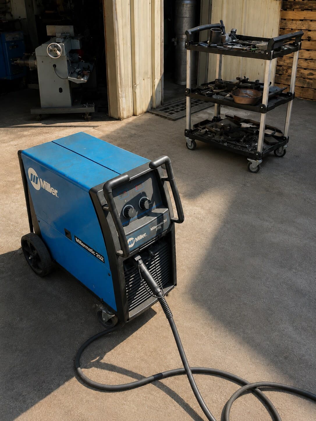 Miller welder in the shop